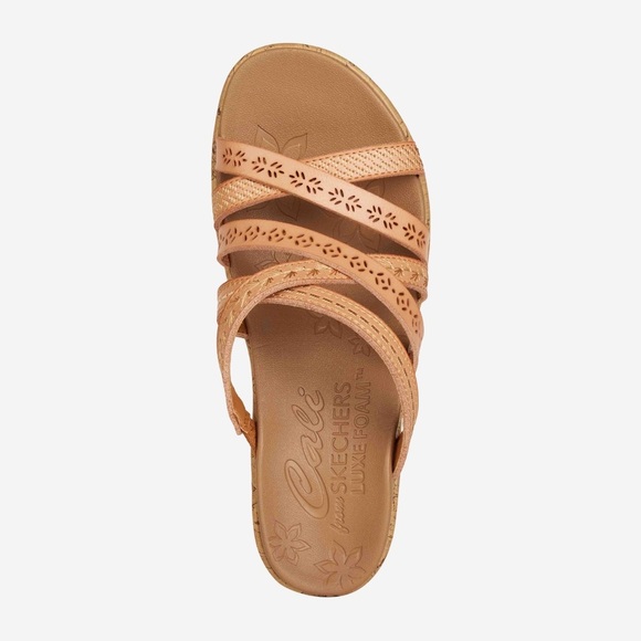 Sketchers BEVERLEE - TIGER POSSE wedge sandal wide size 10 new - Picture 1 of 13